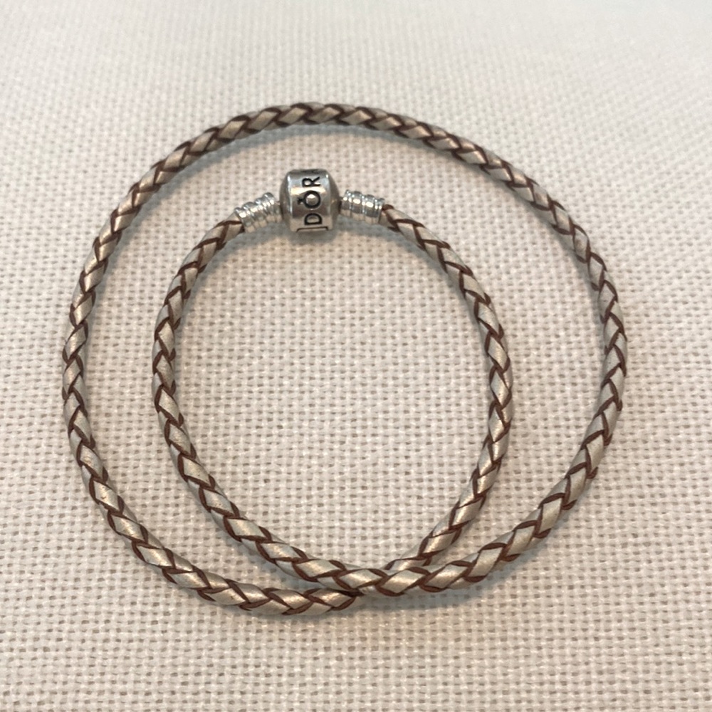 Champagne Pandora double bracelet